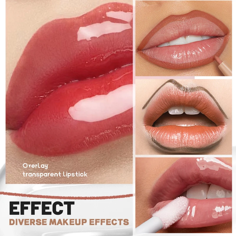 OEM Wholesale Makeup 2 In 1 Double Head Lipliner Lip Gloss Moisturizing Lip Plumping Matte To High Shine Lipgloss Private Label