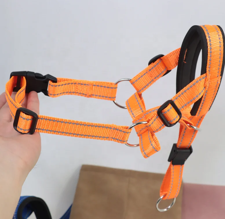 Оптовая продажа невытягивающая лямка на шею для собак с мягкой подкладкой тренировочный инструмент ошейника ремешком безопасности