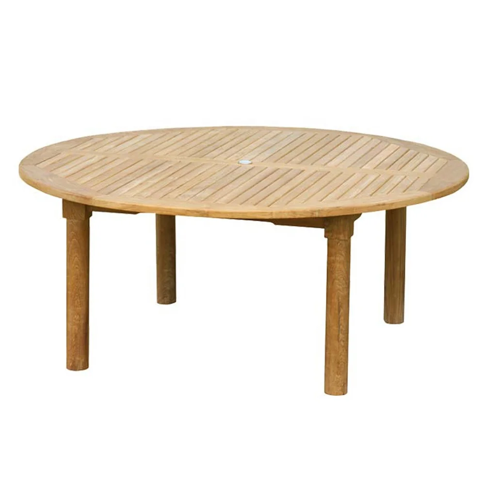 Modern Leisure round Teak Wood Dining Table for Outdoor Garden Patio Furniture in Hotels & Restaurants Inspired Indonesia Design