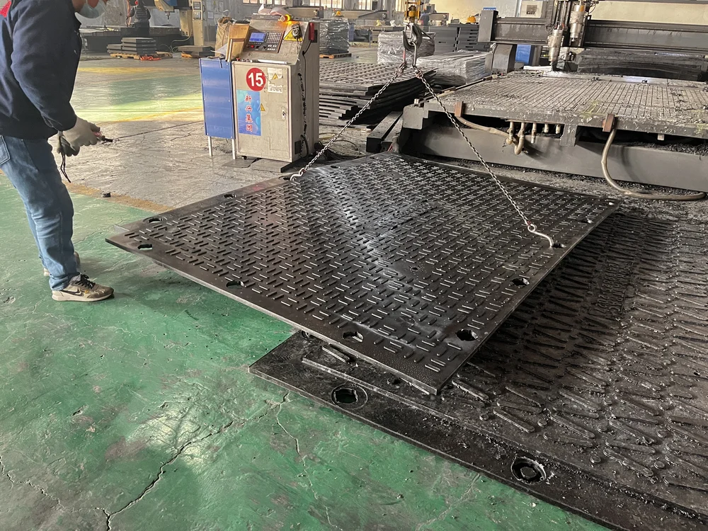 Abosn new design HDPE material overlapping Amphimat temporary ground protection mat