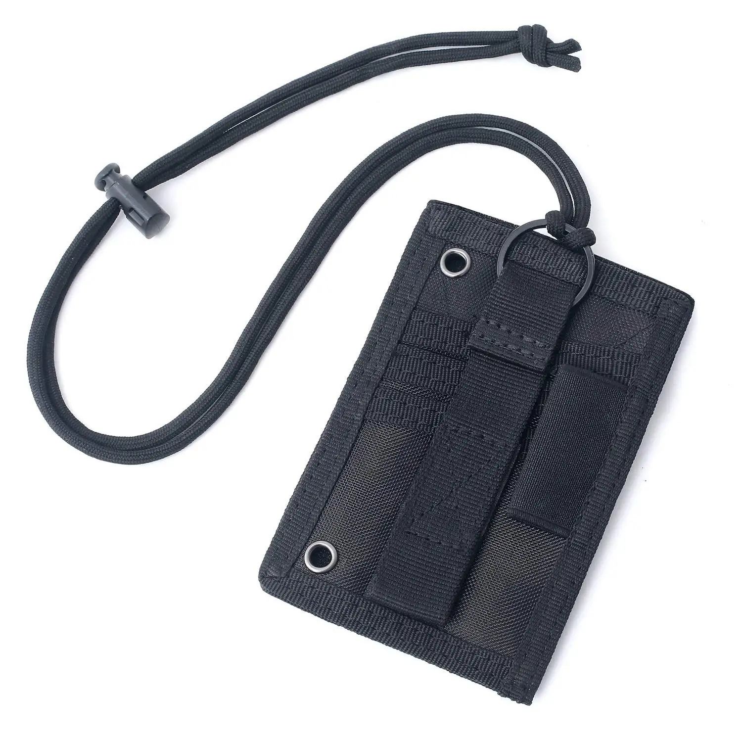 Adjustable ID Organizer Wallet Hook and Loop Badge Holder Tactical ID Card Case