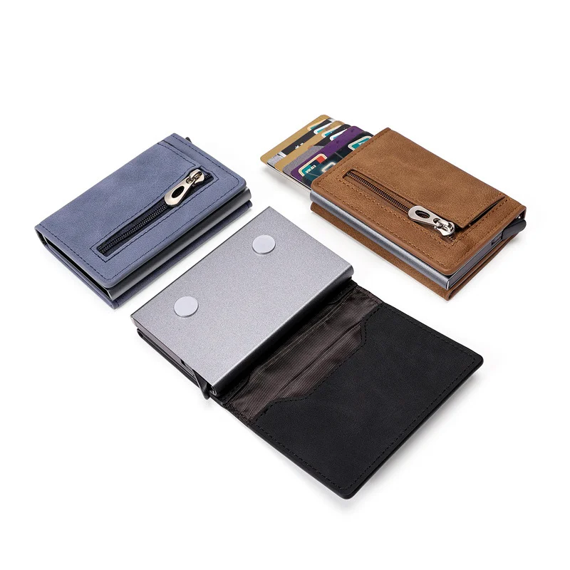 Ready Stock Minimalist PU Leather Men RFID Blocking Wallet Designers Label Men  Pop Up Smart Wallet