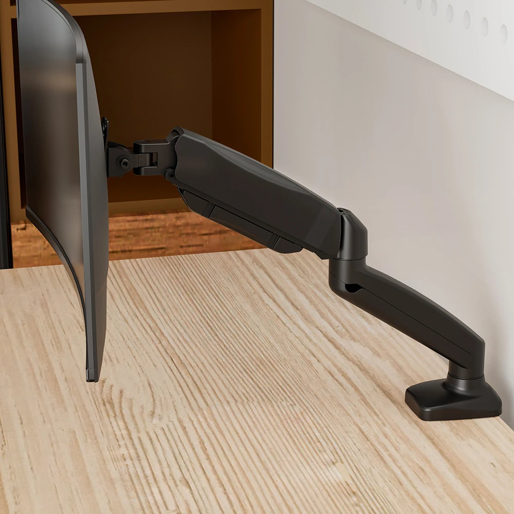 AUKI Single Aluminum Monitor Mount C-clamp Grommet Monitor Desk Mount, Max Vesa 100X100 Vesa Arm