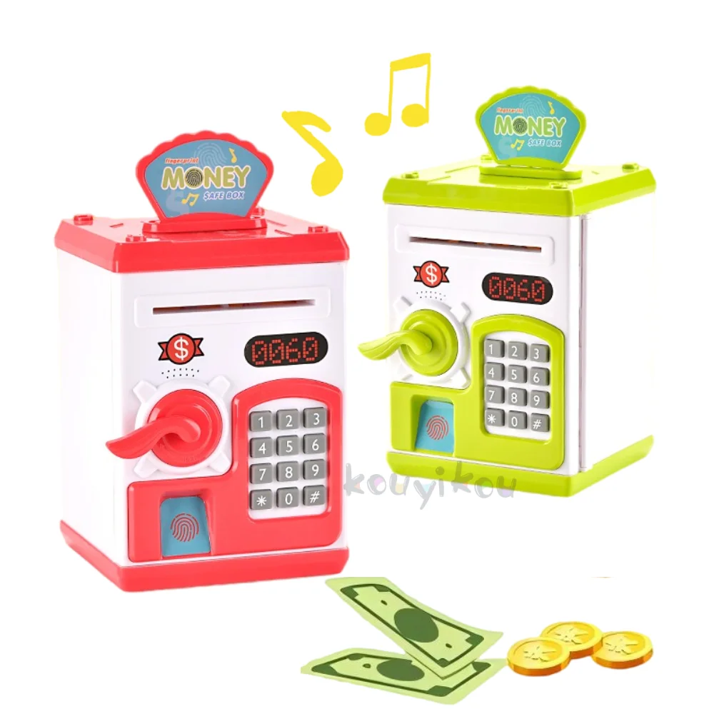 Kouyikou 2025 Popular Kid Atm Toy Smart House Fingerprint Piggy Bank Cartoon Toys Money Box