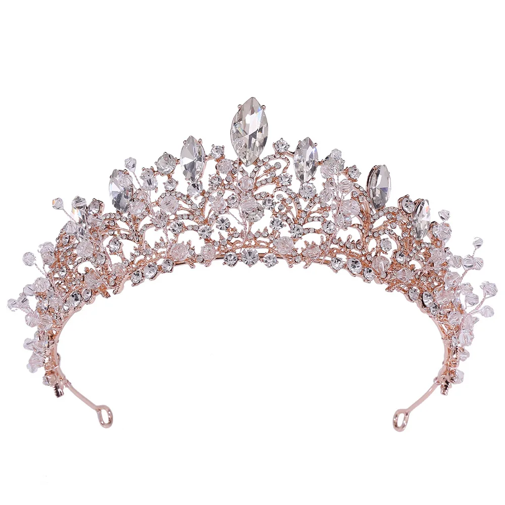 DaiMing HG08203 Amazons Hot Selling Handmade Crystal Crowns For Wedding Hair Accessories Bridal  Princess Tiara Crown