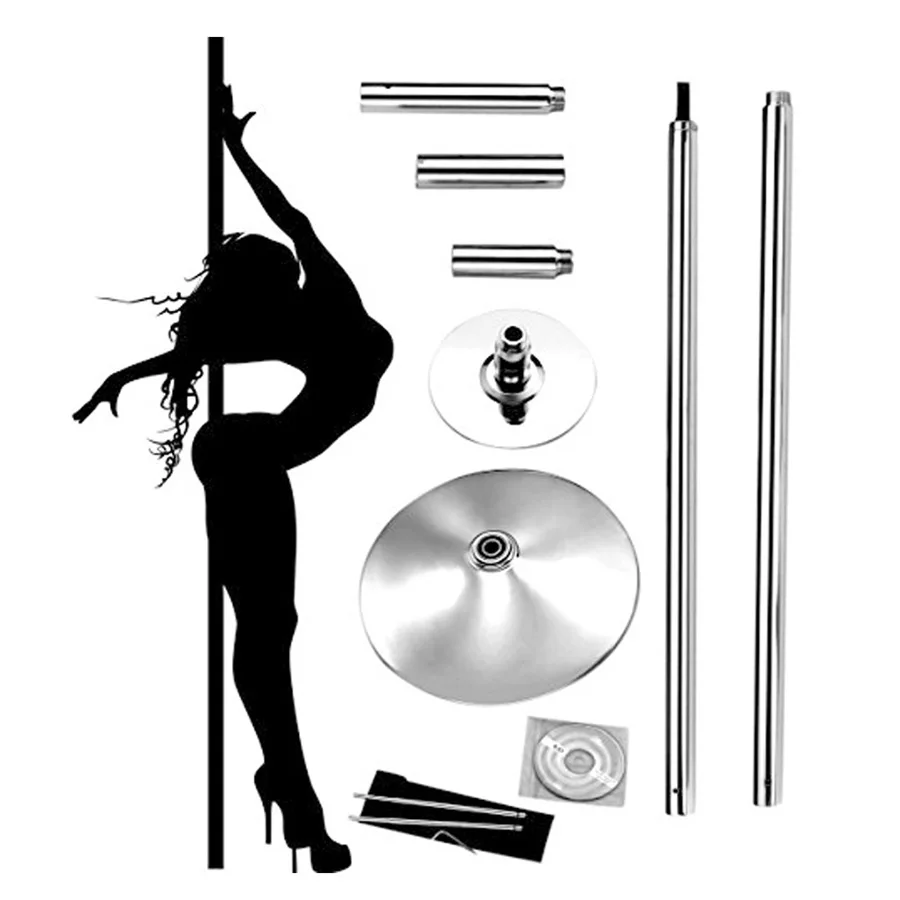 45mm Professional Portable Removable Spinning Static Stainless Steel Stripper Dance Pole