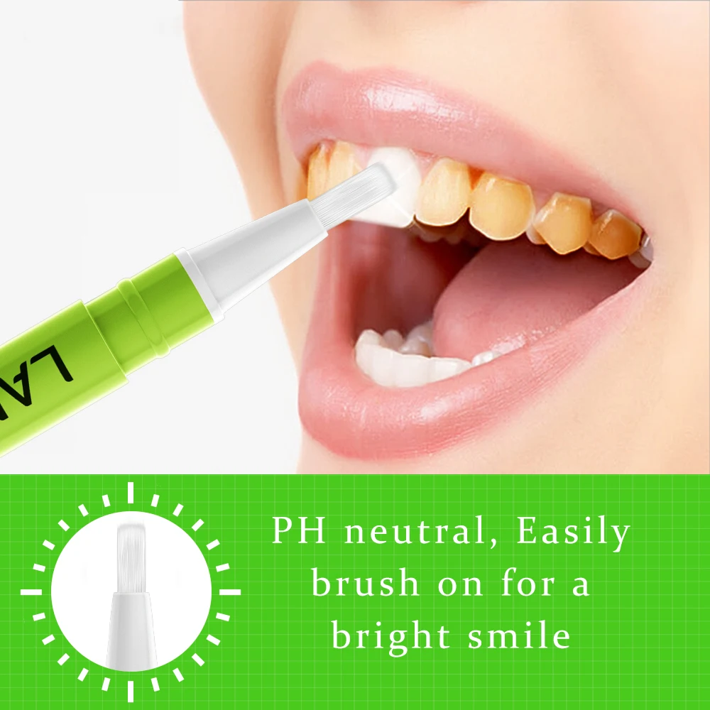 LANBENA teeth whitening gel pen new design button using