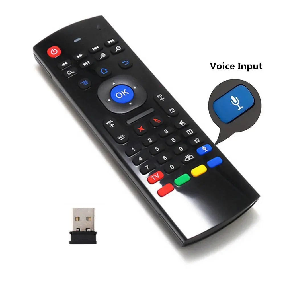 2,4G Беспроводная клавиатура Air Fly Mouse для приставки Smart TV, микрофон, голосовой вход, ИК пульт дистанционного управления MX3 Air mouse