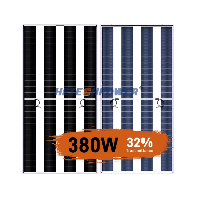 High Transmittance Bifacial Frameless Transparent PV Module 370w solar