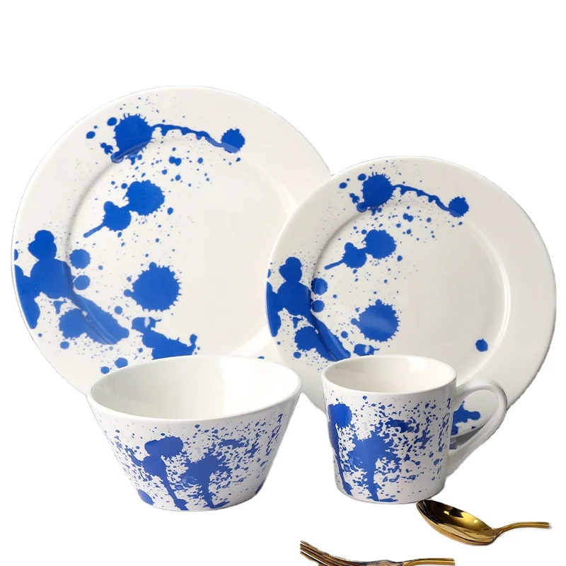Wholesale china new design luxury porcelain dinner set porcelaine diner set for restaurant
