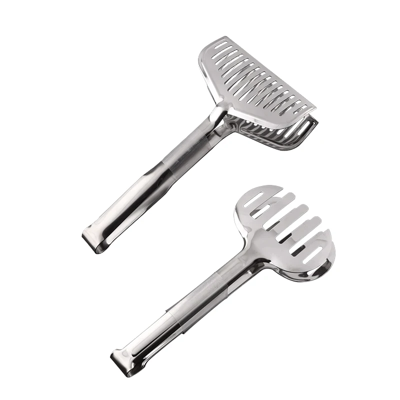 new 2022 hot selling in Amazon Stainless Steel Food Tongs Resistant Barbecue Grill Kitchen bbq fork tong spatula