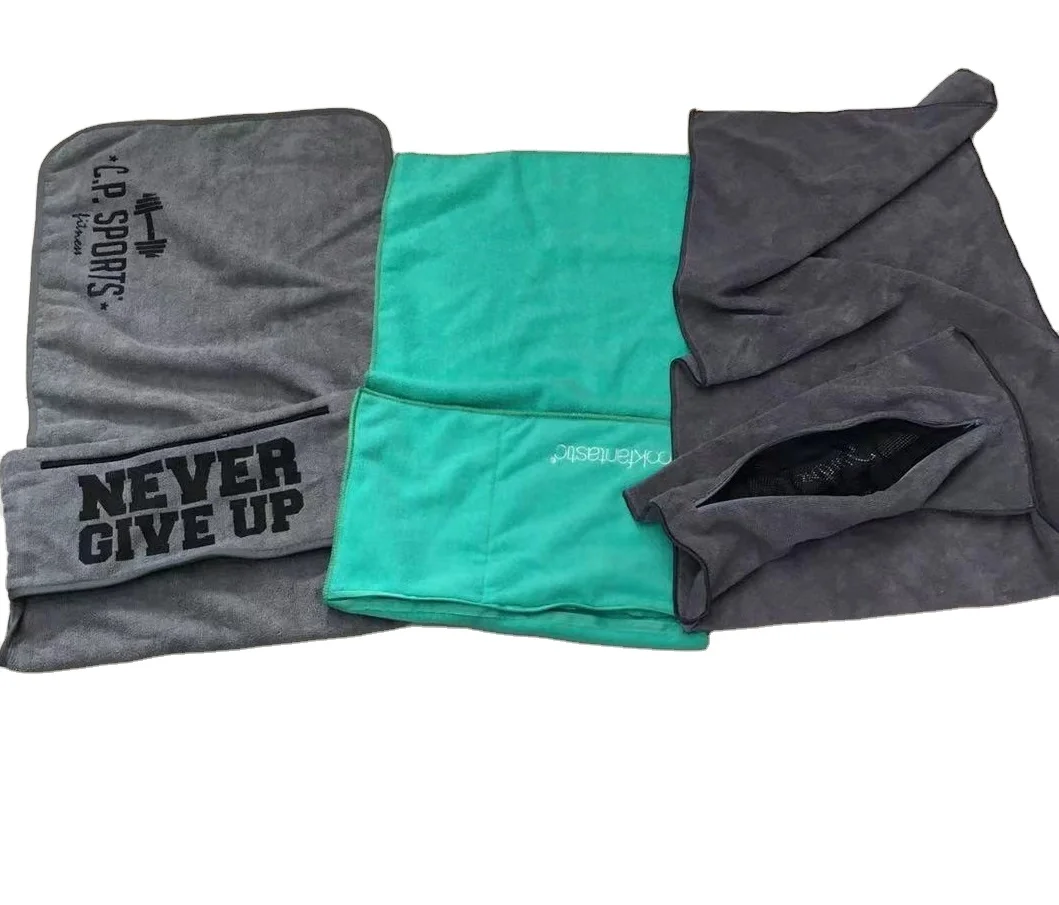 Wholesale Sweat Absorbing Printed Microfiber Quickly Dry Sport Fitness Towel Custom Gym Towel With Magnet