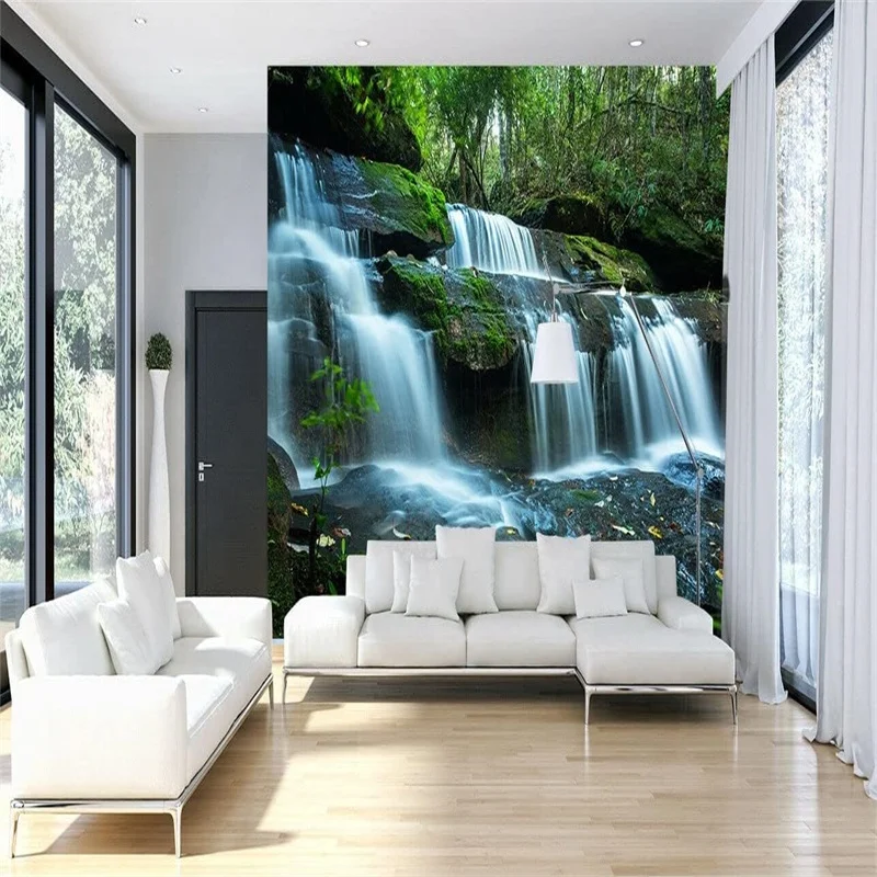 Waterfall Wall Murals Image 3D Mural Wallpaper Custom Size Wall Murals