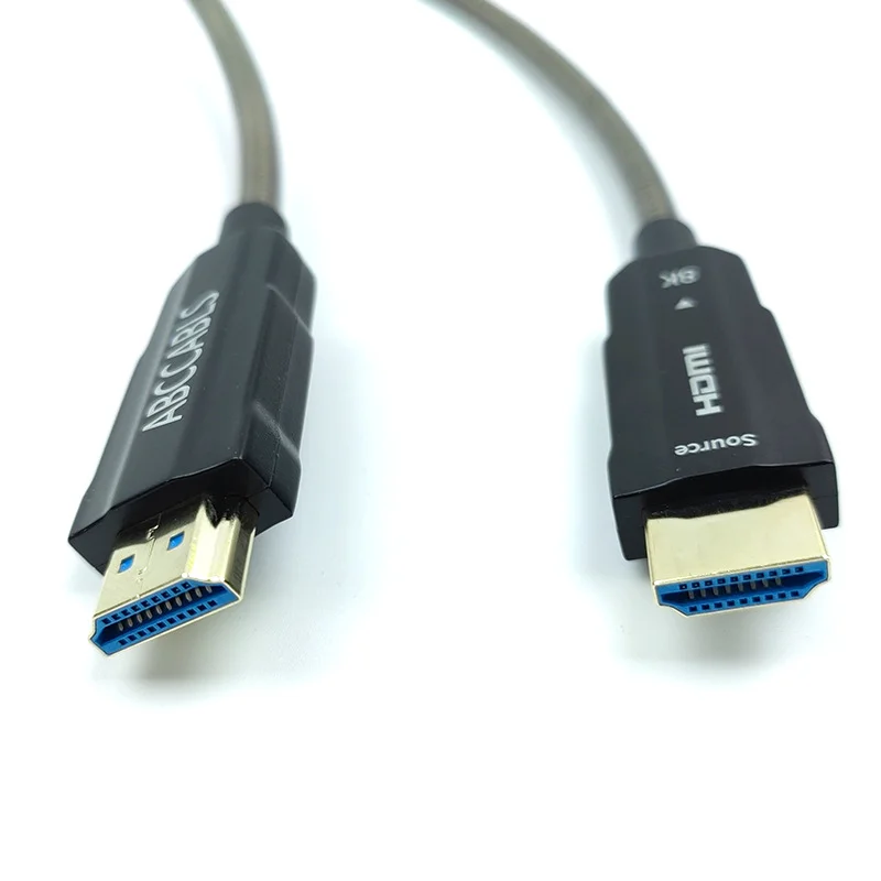 8K Fiber HDMI Cable with Black Armor High-Speed HDMI Cable for Audio Video Car Speaker RCA VGA Connectors 4K Compatible