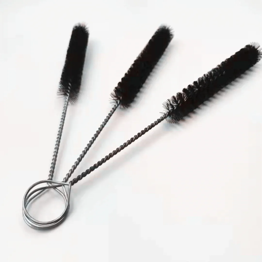 Nylon Tube Cleaning Brush Pipe Tube Bottle Cleaner Nylon Bristles Stainless Steel Handle Drinking Straw Cleaning Brush