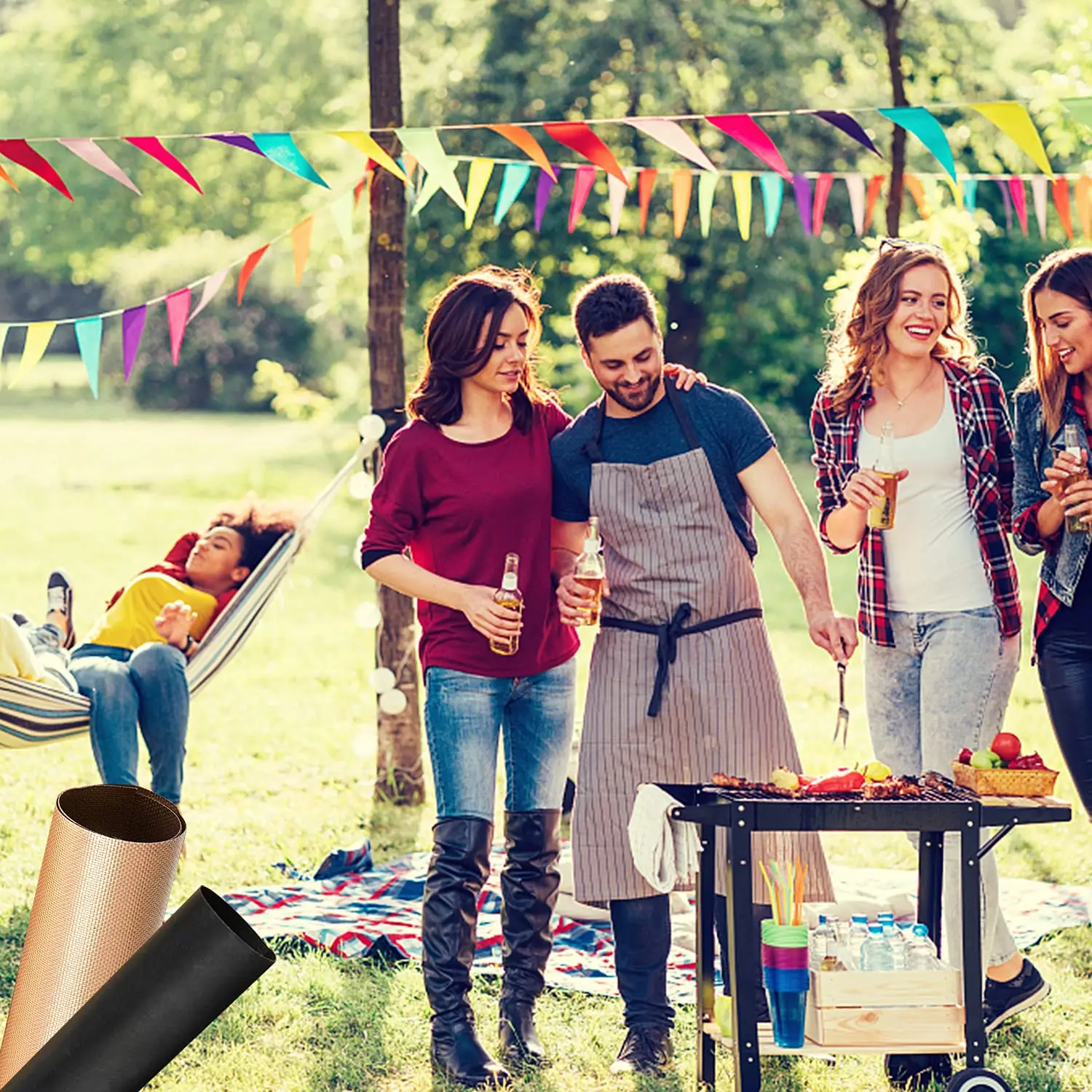 Easy To Clean Barbecues Grilling Mat Minimum Order Quantity