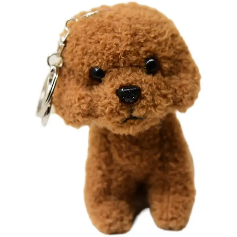 2022 toy poodle simulation dog 10cm high plush toy key chain customize wholesale mini keychain custom design stuffed animal Toy