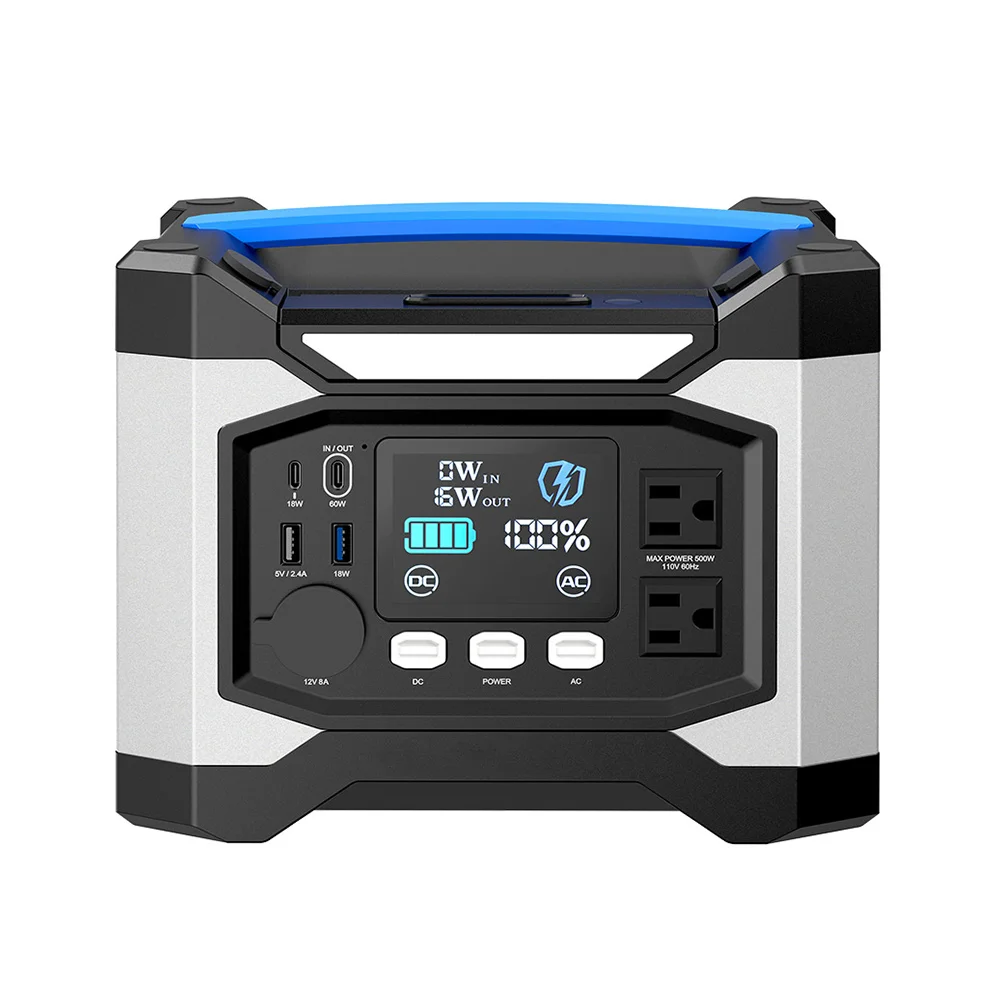 ATEM POWER 518Wh DC AC 500W Lithium Battery Bank Portable Power Station with USB Type-C Port for Outdoor Camping