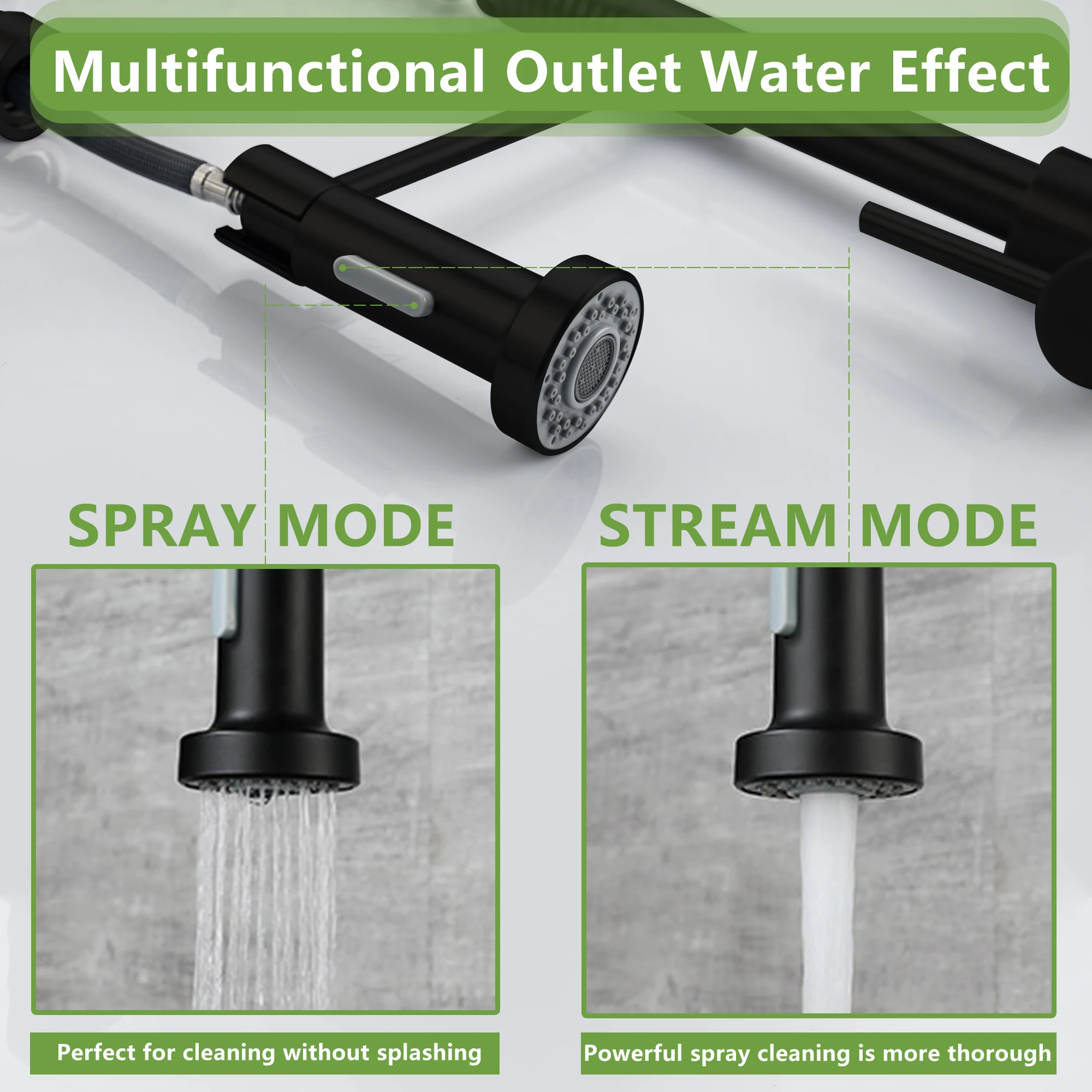 Matte Black Touchless Brass Kitchen Faucet Motion Sensor Smart Kitchen Sink Faucet with Pull Down Sprayer