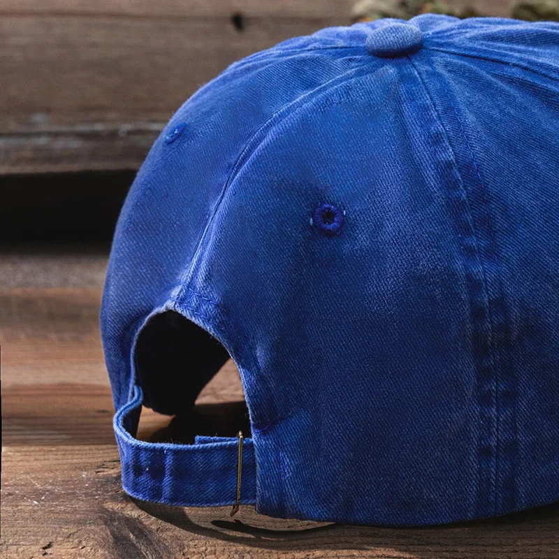 New Dark Green Hat Trend Curved Brim Washed Dad Cap Men Embroidered Letters Peaked Cap Women