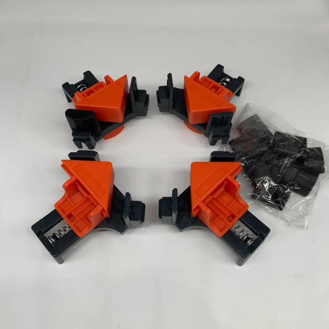 4pcs 90Degree Right Angle Clamp Corner Adjustable Woodworking Spring Clamp Hand Tool DIY Fixing Bar Picture Frame Corner Clip