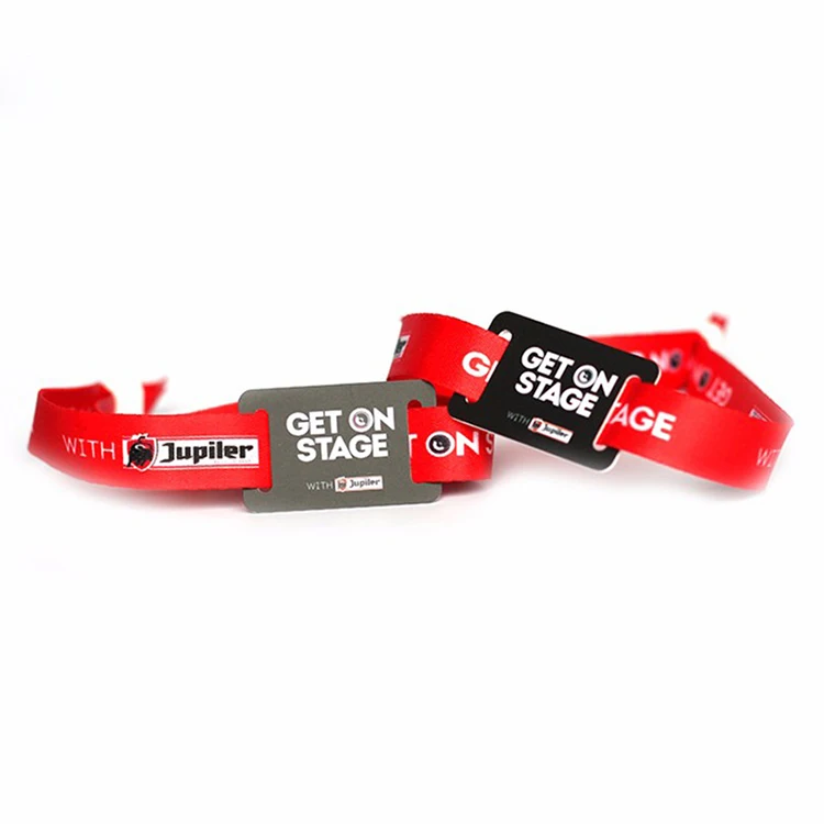 NFC213 bracelet ticket woven event wristband payment bracelet with QR code