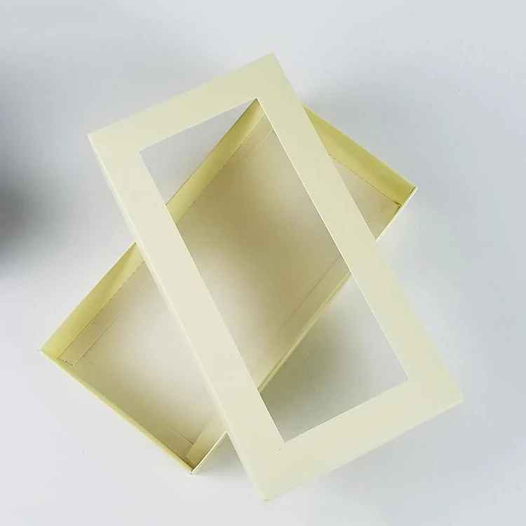 Custom Printed Black Paper Packaging Box With Plastic Window