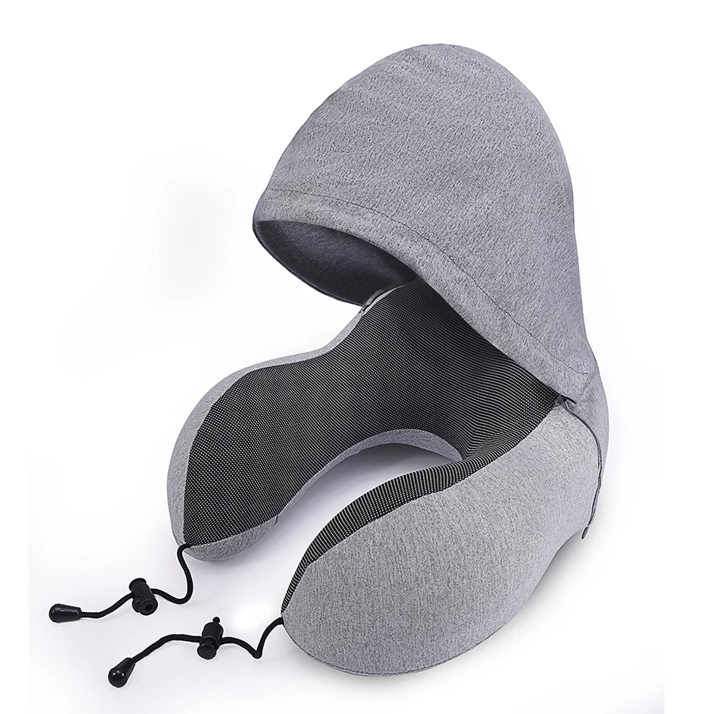 Wholesale latest travel neck pillow U-shaped 2 in 1 travel pillow with hoodie