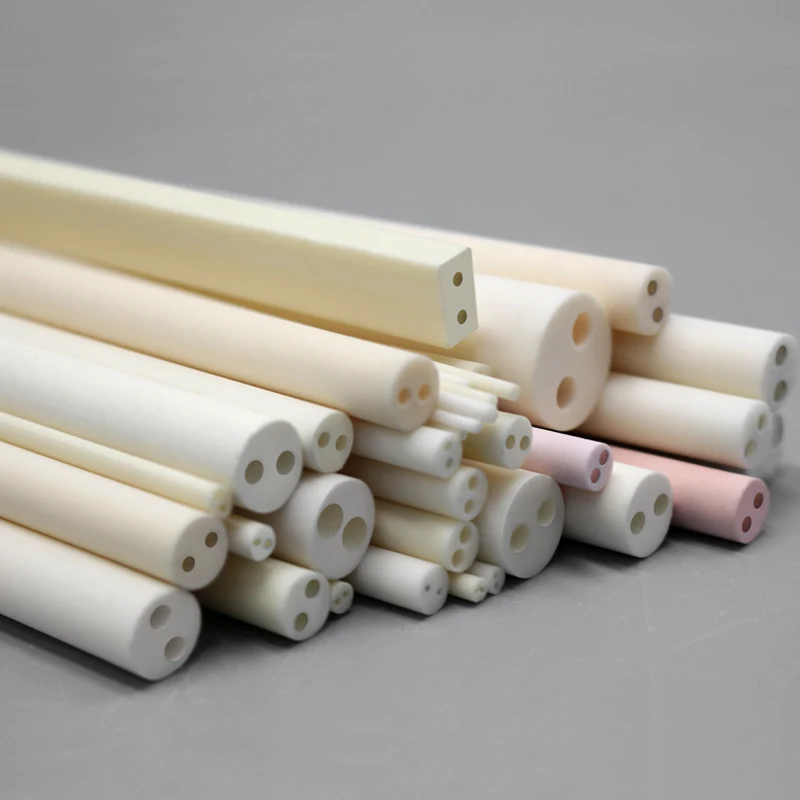 High-Purity Double-Hole Alumina Ceramic Tube Insulation Tube OD1-5.35mm 1 Meter Long