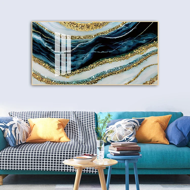 Wholesale Modern Home Hotel Decorative Tempered Crystal Diamond Porcelain Oil Painting With Frame