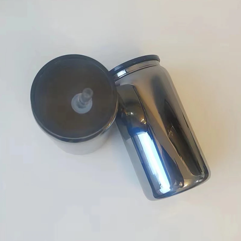 16oz black mirror plated Blank Sublimation tumbler beer glass jar metal middle night mirror glass can cups with lid and straw