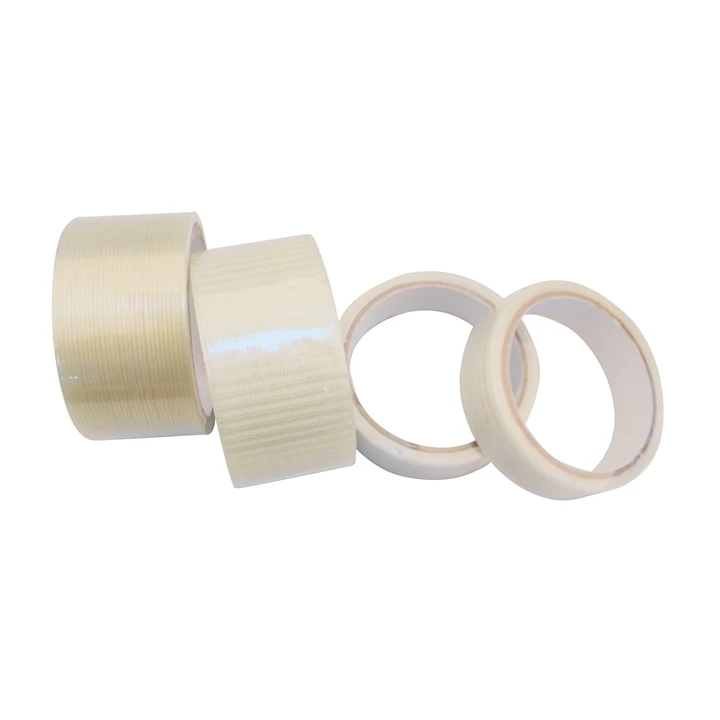 High tensile Self adhesive Striped Fiberglass reinforced unidirectional Tartan Filament tape for Binding Packing