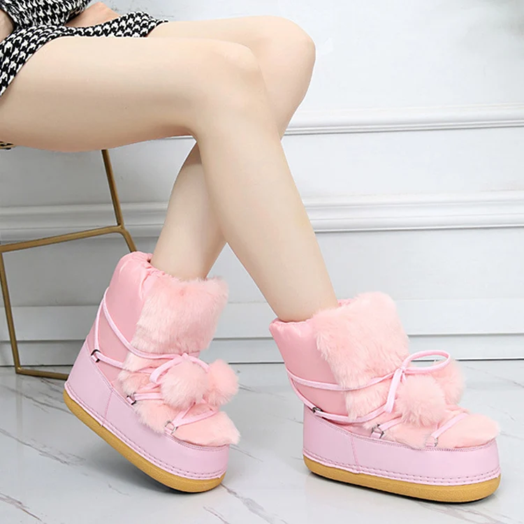Модные недорогие зимние теплые детские ботинки в европейском стиле для девочек на плоской подошве полуботинки для снежной погоды для детей