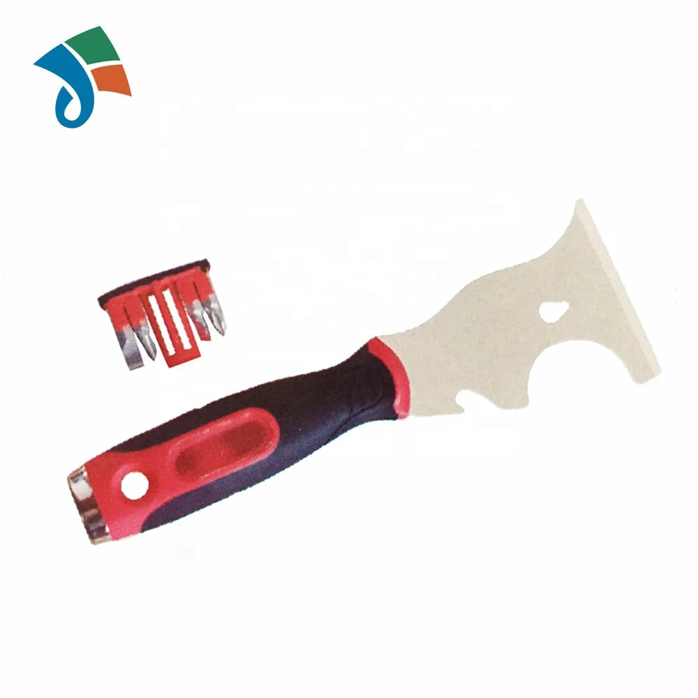 Industrial & DIY Multifunction Scraper Putty Knife Stainless Steel with Plastic Blade Flexible and Polished Finish