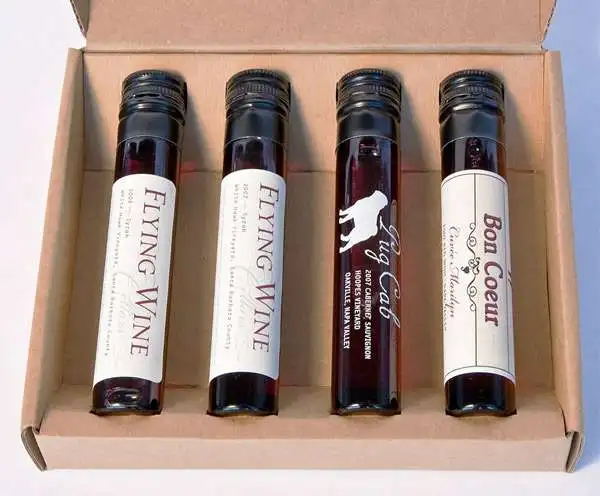 50ml100ml Tube Glass Wine empty mini Liquor Bottle With Aluminum Cap for liquor empty high borosilicate