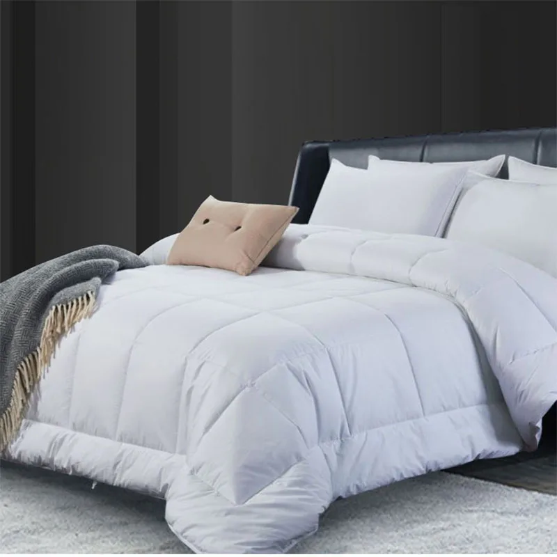 Hotel white fabric 400 GMS microfiber filling hotel linen duvets insert bed comforter set blankets