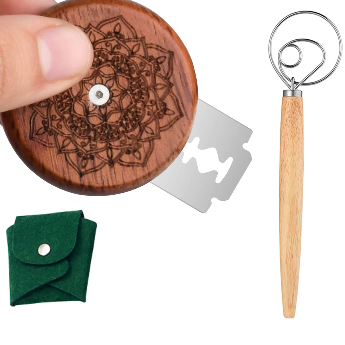 Factory Price UFO Bread Lame Knife And Baking Danish Dough Whisk Set Bread Scoring Tool For Pastry