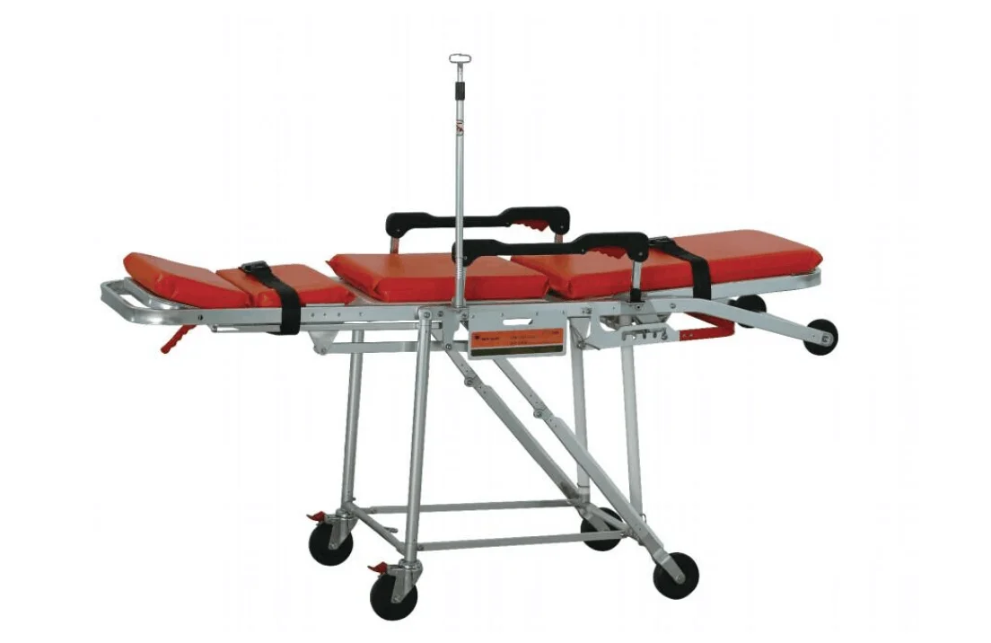 YDC-3D02 Red Leaf Ambulance Chair Stretcher Automatic Loading Stretcher Collapsible