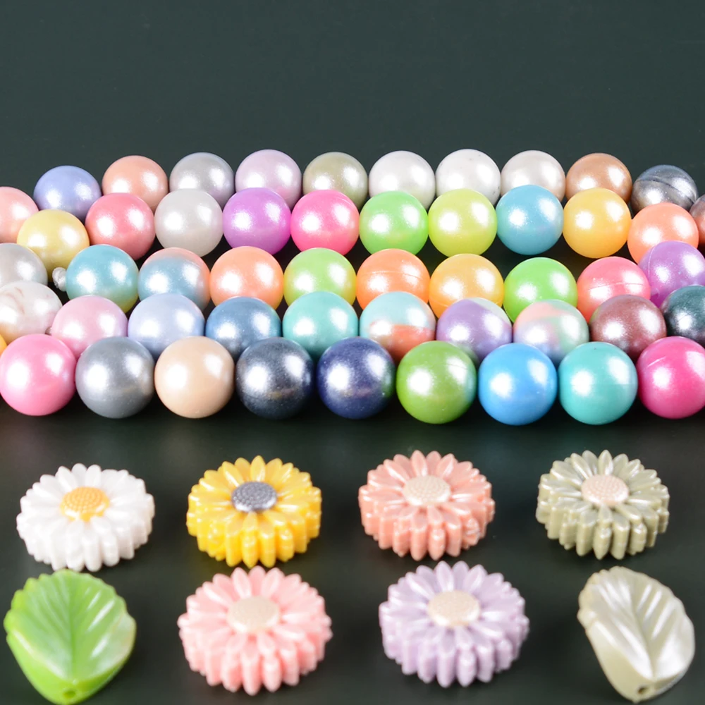 2023 New Color Bulk Custom Painted Silicone Beads Food Grade Glossy 15mm Daisy Opal Bead for Jewelry Key Chains Pacifier
