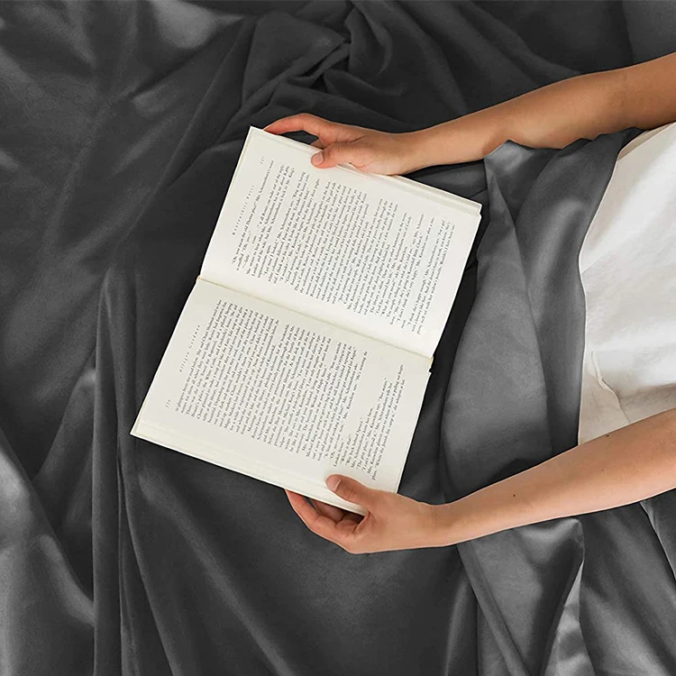 Extra Soft Deep Pockets Wrinkle Free Breathable 4 Piece King Size Dark Grey Cooling Bed Sheet Set