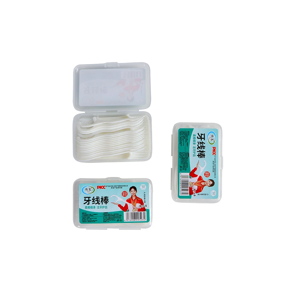 Factory dental threat floss plastic 50pcs biodegradable teeth floss  eco friendly dental flossers