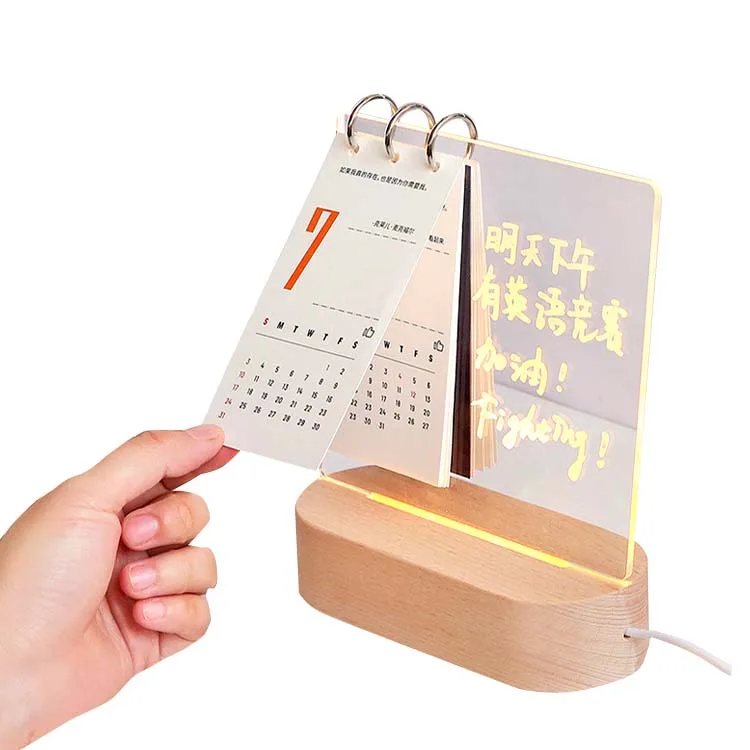 Promotion custom LED night light with calendar and message board