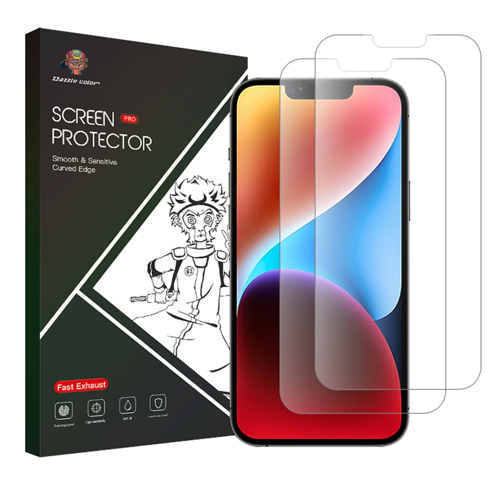 No Bubble Clear 2.5D 9H Tempered Glass Film For Iphone 15 14 13 12 11 Pro Max Samsung Galaxy S23 Ultra Screen Protector