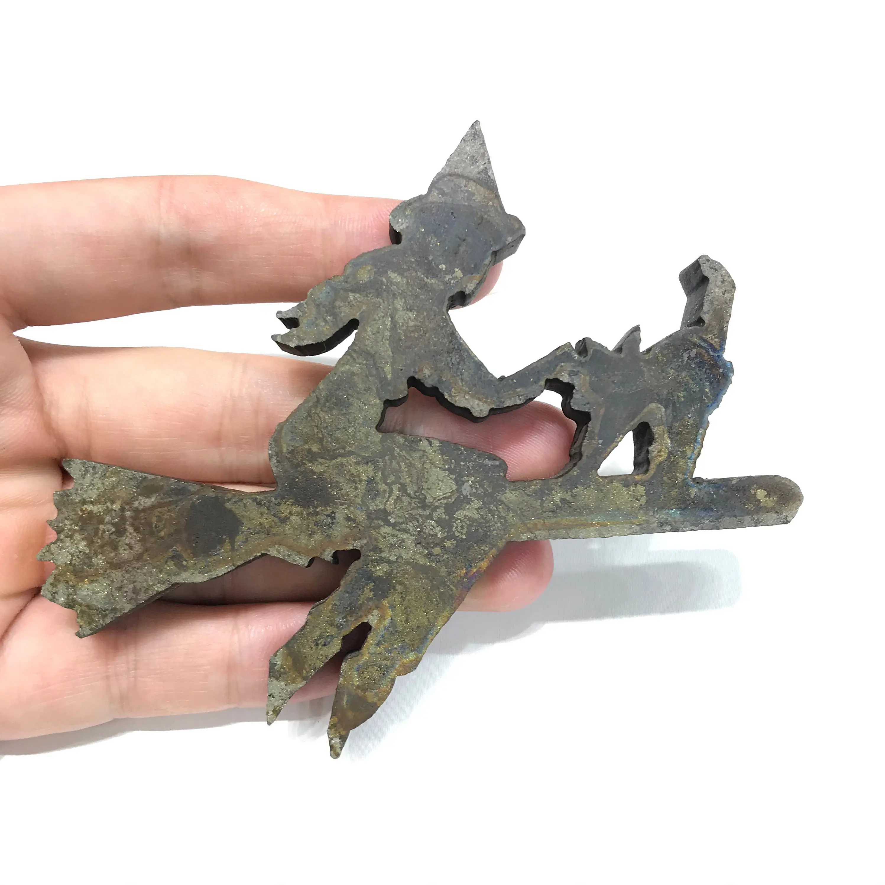 Natural High Quality Obsidian Fire Stone Pyrite Crystal Halloween Witch For Decoration Gifts