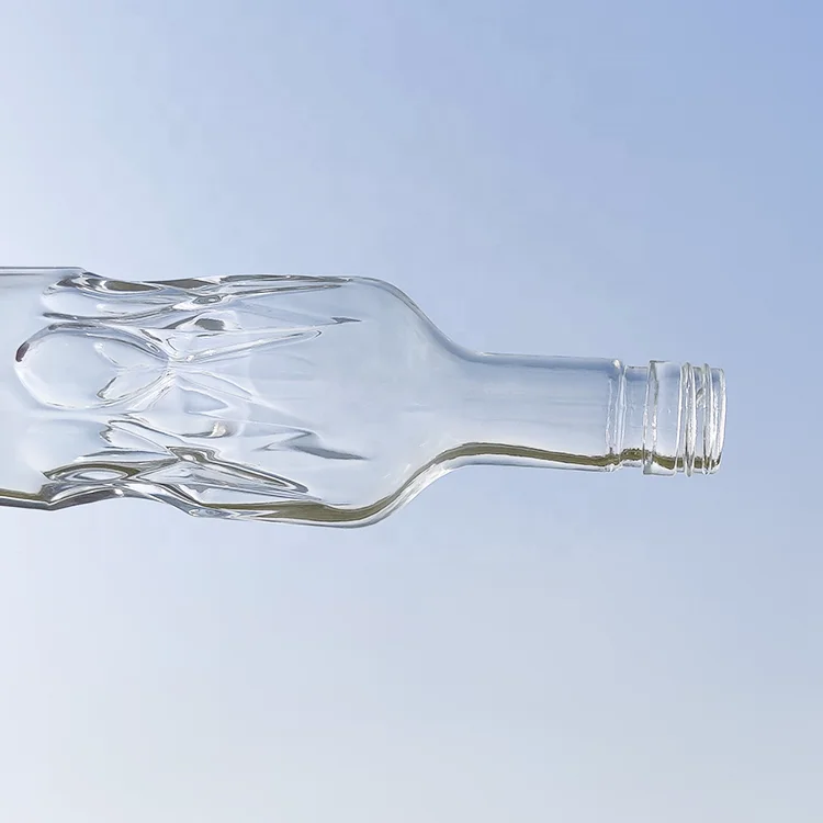 Glass Bottle Manufacturing Plant Custom Beverage Bottle Screw Cork Water Small Frosted Decorative Soda Juice 300ml Glass Bottle