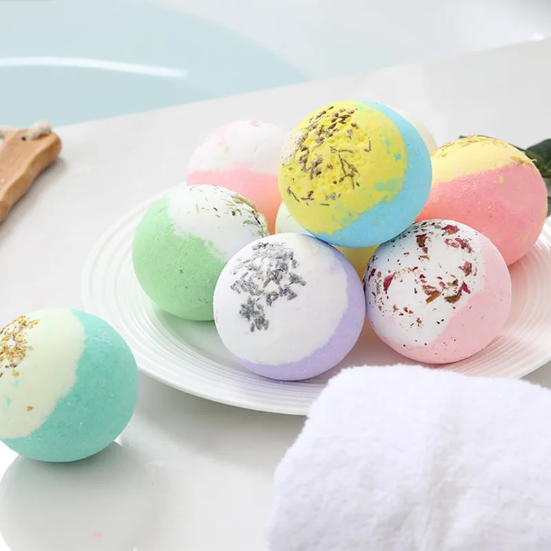 Hot Selling Handmade High Quality 4PCS Pack Dry Flower Petal  Organic Moisturizing Bath Bomb Gift Set