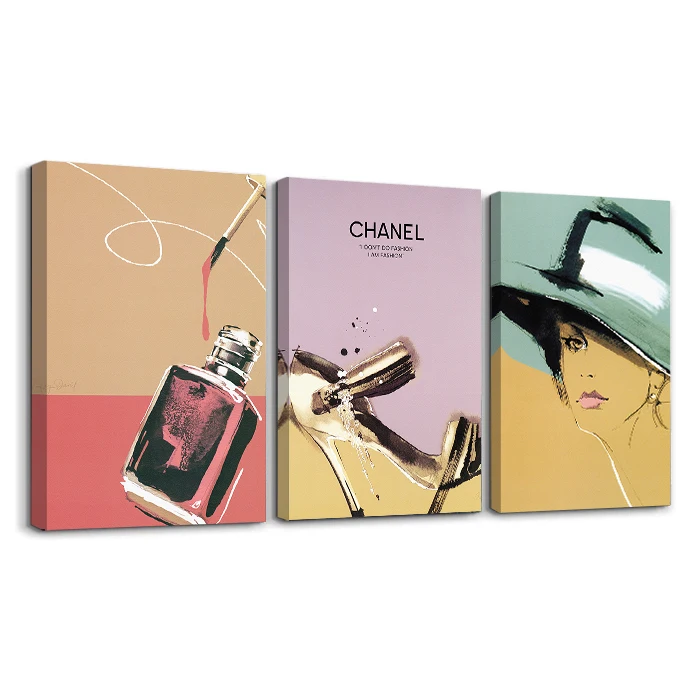 12x16 inch 3 pcs Modern Fashion Women framed poster Stylish Feminine contemporary canvas print wall art