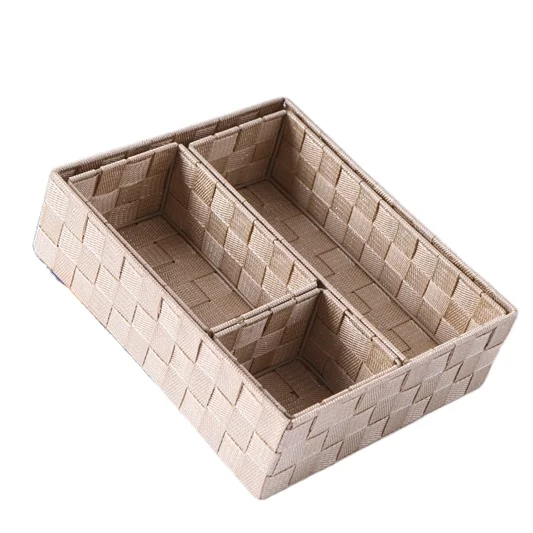 Handmade Waterproof Multi-functional Nylon Woven Desktop Polypropylene Wire Basket Storage Box