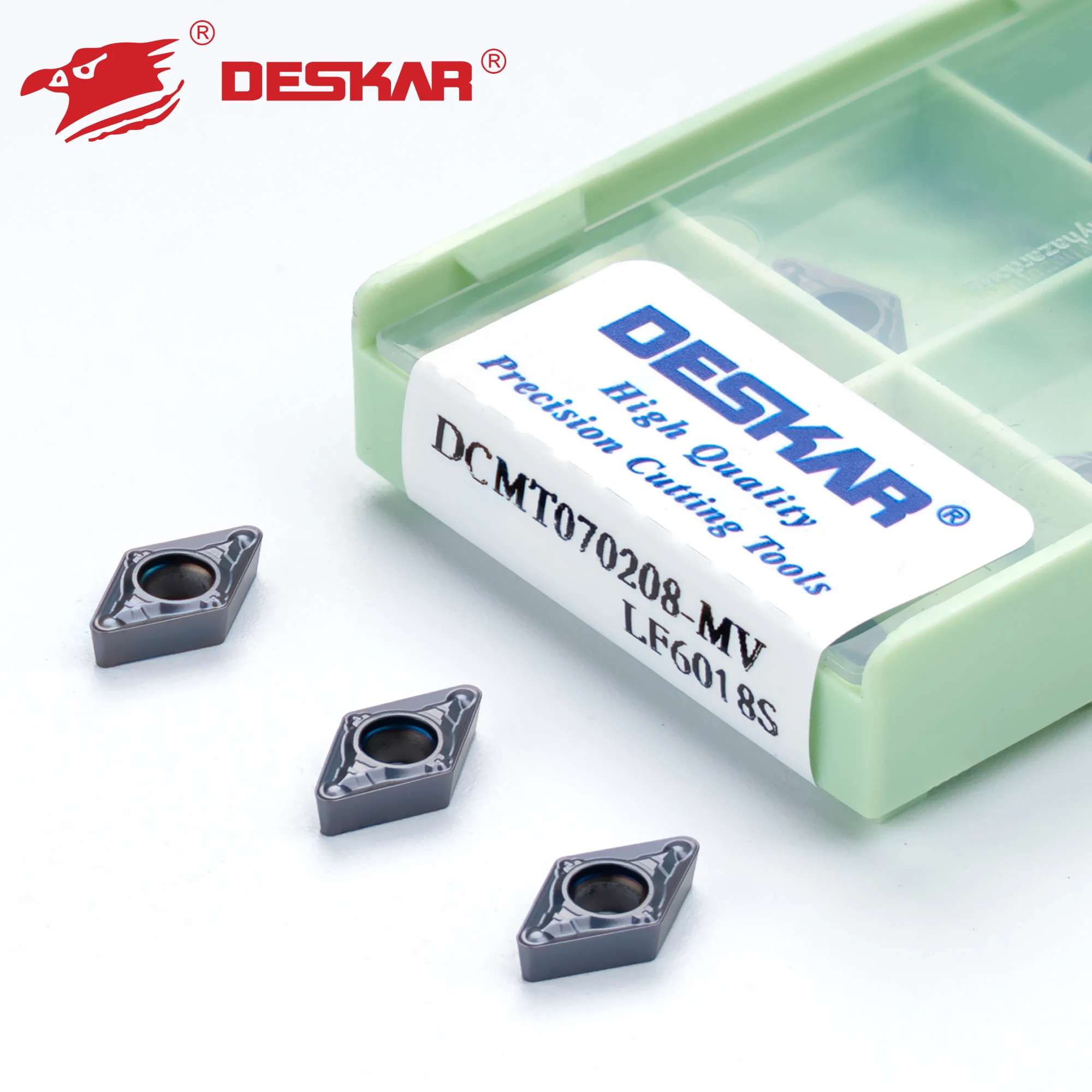 DESKAR CNC Lathe Carbide Inserts Turning Tools Machining Cut Sharp Blade DCMT11T304 11T308 070204 070208  LF6018S