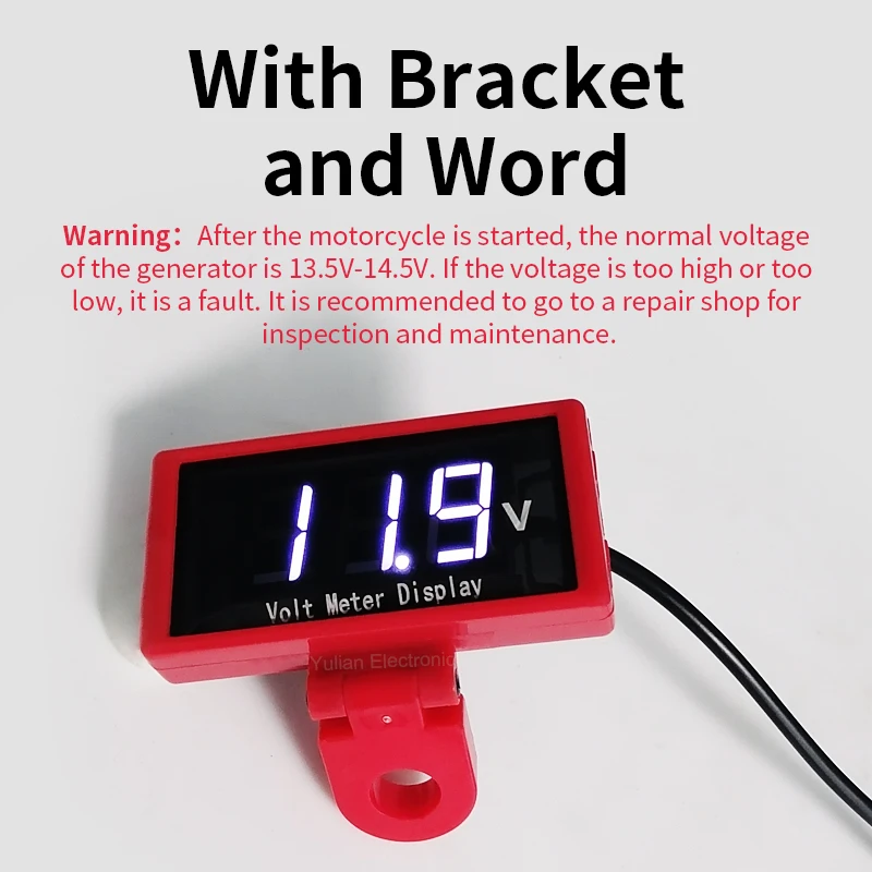 12V для автомобилей мотоциклов вольт измеритель напряжения монитор Панель тестер защита от обратной связи светодиодный дисплей Цифровой вольтметр